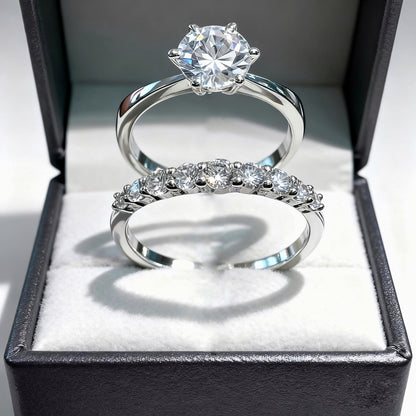 Conjunto de Anillos de Plata 925 - El Dúo Perfecto