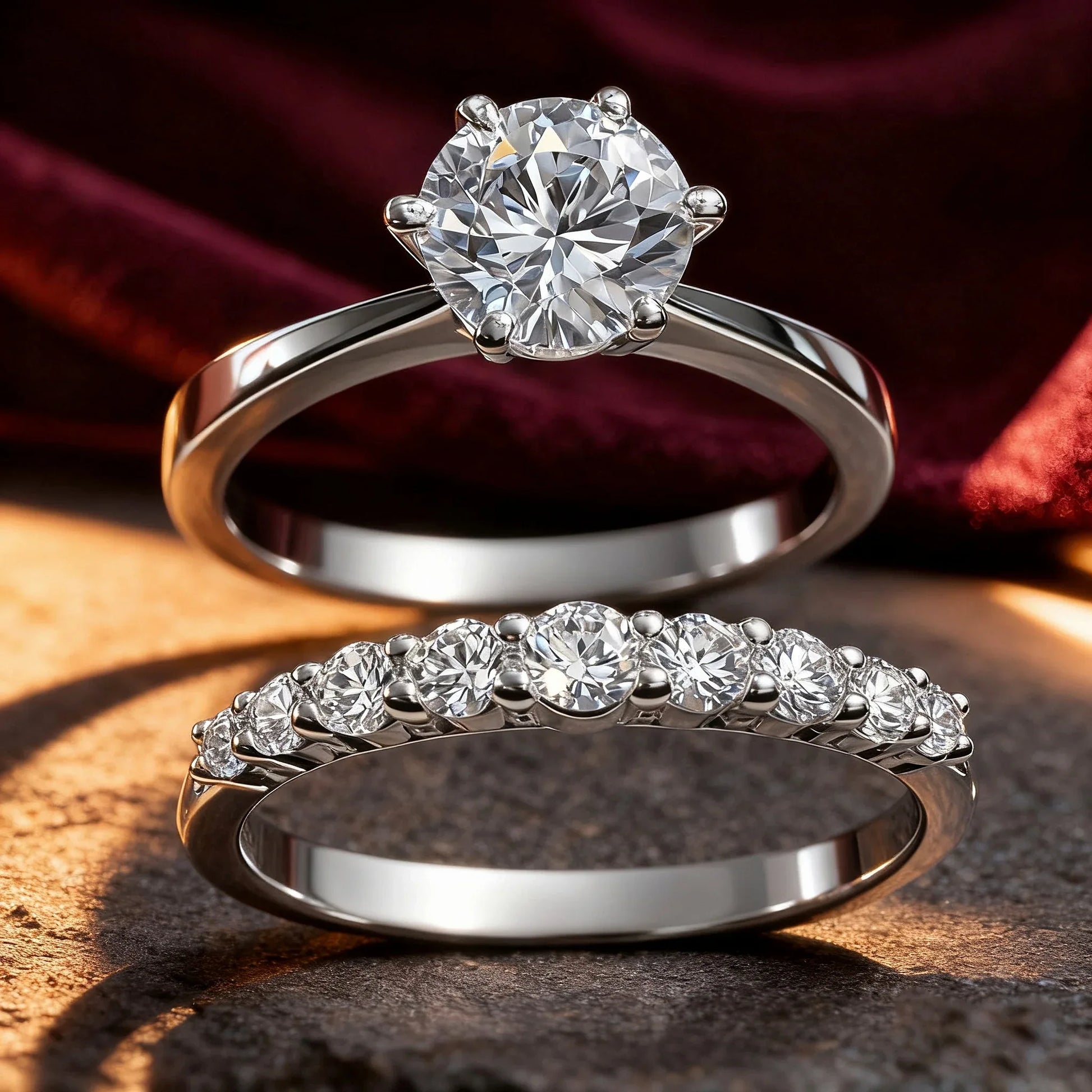 Elegancia en cada Detalle - Conjunto de dos Anillos en Plata 925 - ELEGANT