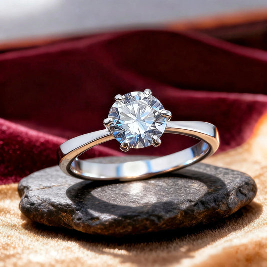 Solitario de Plata Autentica: El Tesoro de Tu Corazón - ELEGANT