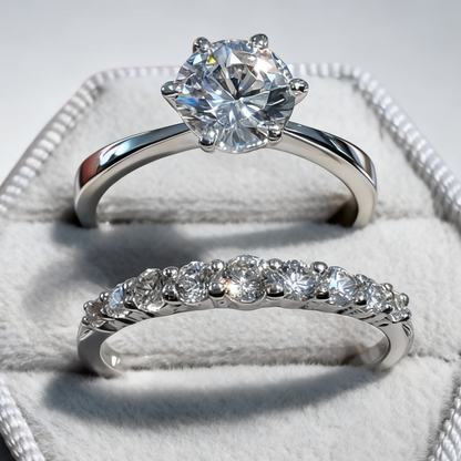 Conjunto de Anillos de Plata 925 - El Dúo Perfecto