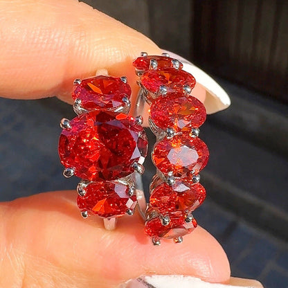 Conjunto de Anillos en Color Rojo Vivo - ELEGANT