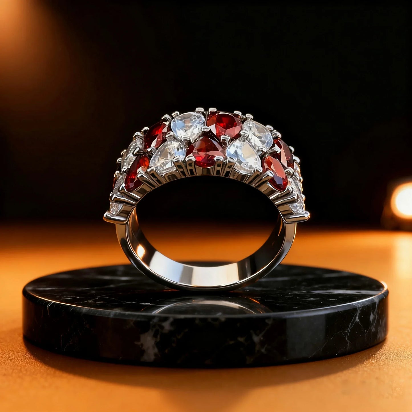 Armonía en Rojo y Blanco: Brillo y Pasión en Perfecta Combinación - ELEGANT