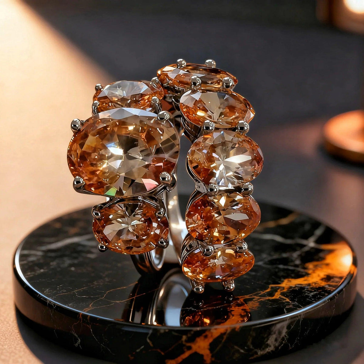 Conjunto de Anillos en Color Champán - ELEGANT