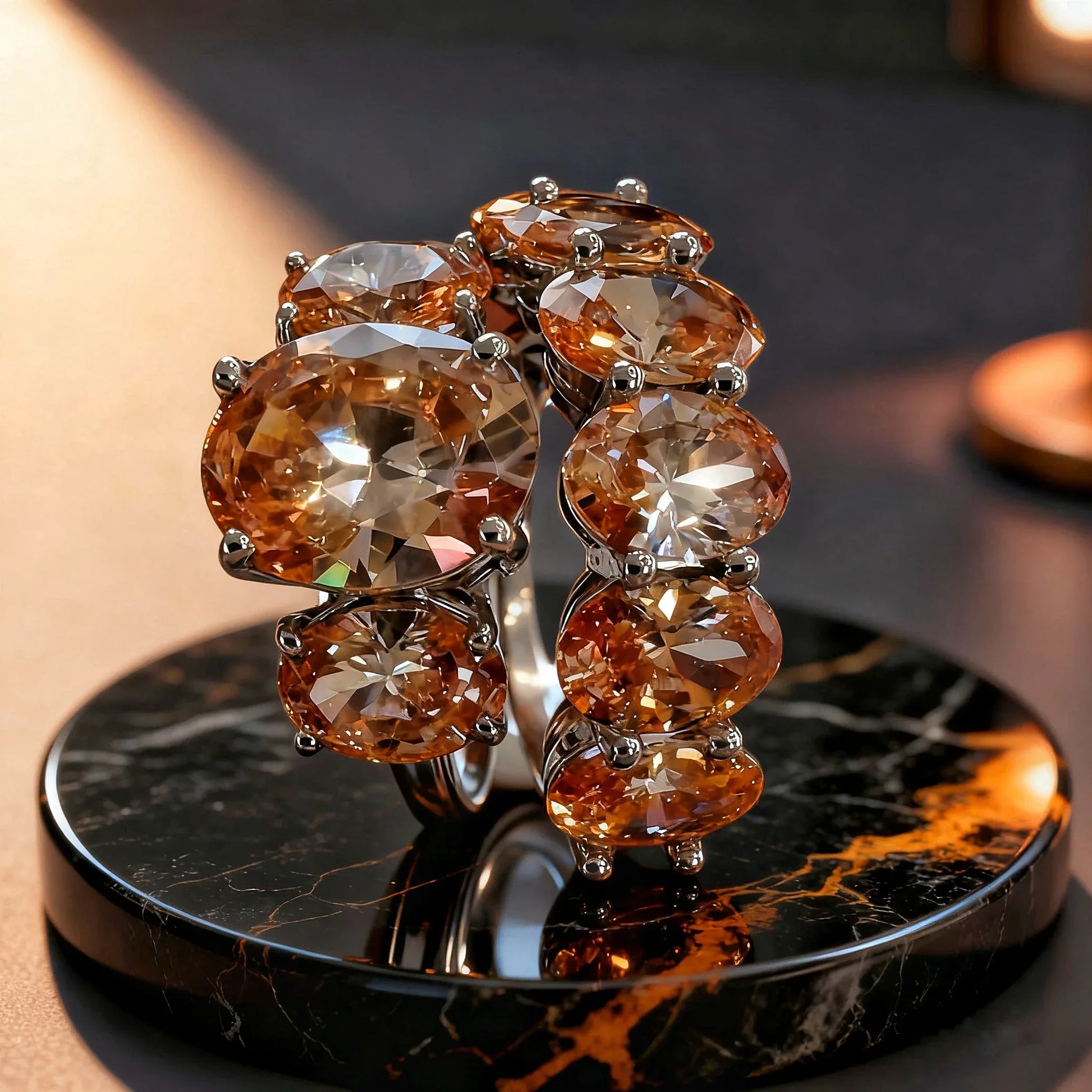 Conjunto de Anillos en Color Champán - ELEGANT