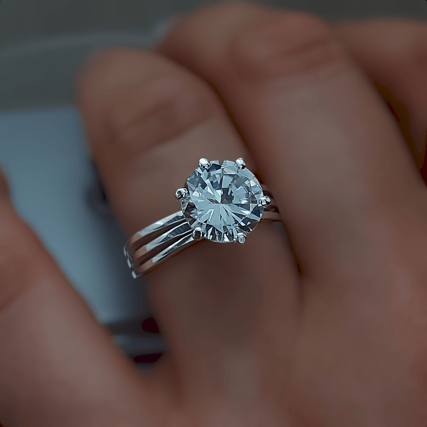 Solitario "IMPERIAL" de plata 925 - ELEGANT