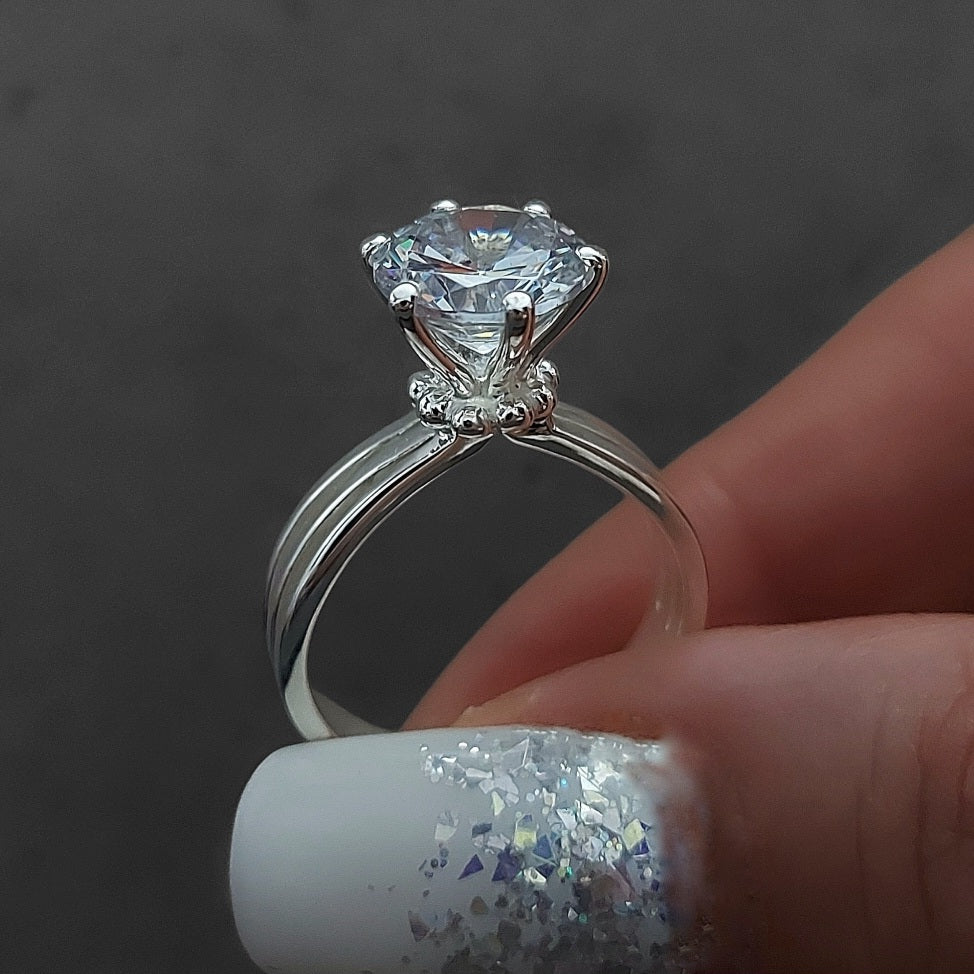 Solitario "IMPERIAL" de plata 925 - ELEGANT